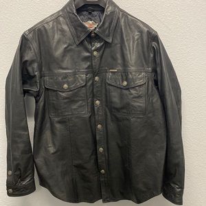 Harley Davidson Mens leather shirt size Large 98111-98VM/000L